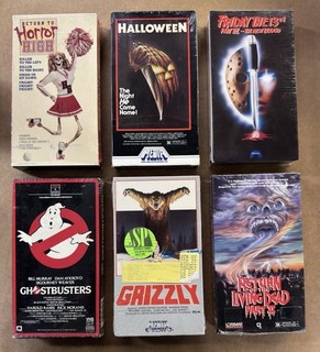 VHS HORROR LOT OF 6 — HALLOWEEN (Box) • HORROR HIGH • NEW BLOOD In Shrink