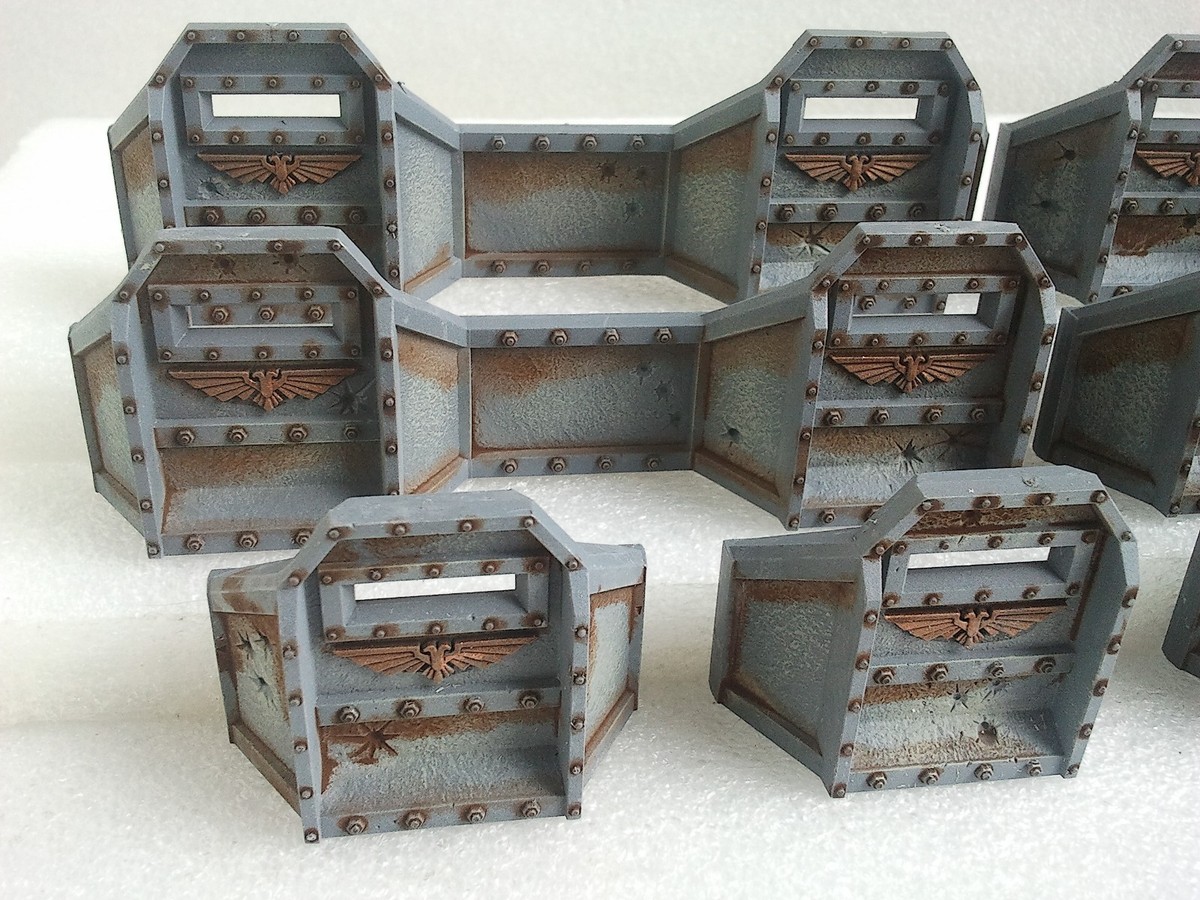 warhammer 40k terran,scenery aegs defence lne on a rased plateau