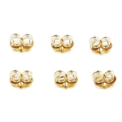 14K Gold Earring Backs Yellow Ear Locking for Stud Ear Rings (3 Pairs)