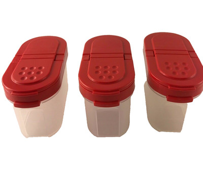 Lot of 3 Tupperware Spice shakers red lid Modular Mates small Containers NEW
