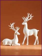 2 Pcs Reindeer Christmas Table Decoration for Home Indoor Xmas Holiday Small