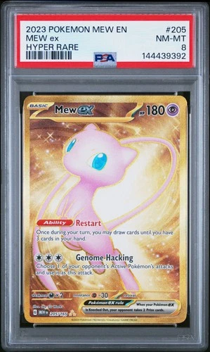 2023 POKEMON MEW EN-151 HYPER RARE #205 MEW EX PSA 8