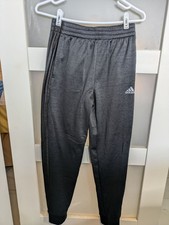 Adidas Youth L/G 14/16 Gray Athletic Joggers Elastic Waistband  3 Stripes 11-36