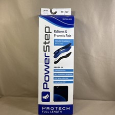 Powerstep Pro Tech Full Length Insoles Women's Shoe Sz 8-8.5 Men 6-6.5 NEW