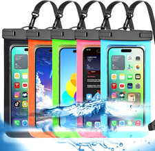 Up to 8.3" 5 Pack Multicolor Universal Waterproof Phone Pouch, Phone Waterproof
