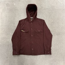 Ted Baker Men's Marking Ox Blood Khaki Button Up Hoodie Size 6