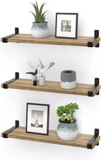 Gronda Rustic Floating Shelves 60CM, Wooden Wall Mounted Shelf Long Storage Hang