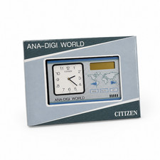 Citizen Taschenrechner & Wecker silbernes Geh&auml;use wei&szlig;es Zifferblatt braucht neue Batterie