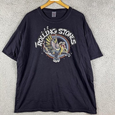 Rolling Stones Shirt Mens XL Black American Eagle Dragon Graphic Rock Band Tee