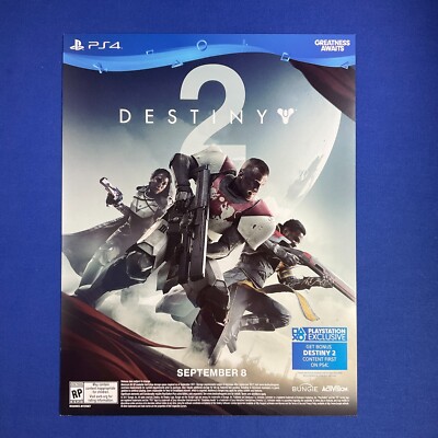 DESTINY 2 Gamestop Video Game Retailer 8.5x11 Sales Sheet 2017 Bungie PS4 Promo