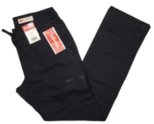 Wrangler #11645 NEW Men's Black Elastic Waist Drawstring Athletic Fit Cargo Pant
