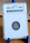 1838 O No Stars Seated Liberty Dime 10c EF40 ANACS Old Soapbox Holder
