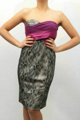 KLEID 579  - 70% PINKO DAMEN EDEL SCHWARZ FUXIA Ult. gr. disp. 46 P/E.