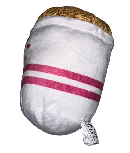 Noodle Lunch Ideal Toys Direct Plush Shrimp 9" White Pink Stripe - Picture 3 of 7