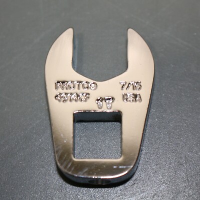 Proto Crowfoot Socket Wrench J4914CF, 7/16'' Open End, 3/8'' Drive, Steel, Chrome