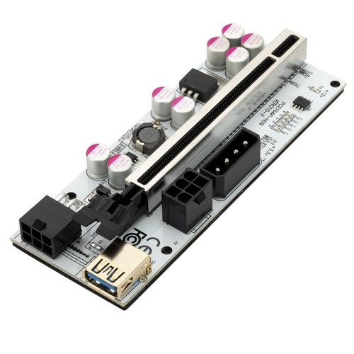 PCI-E 1x To 16x Power USB3.0 GPU Riser Extender Adapter Card VER010-X 6PIN Cable - Photo 3/7