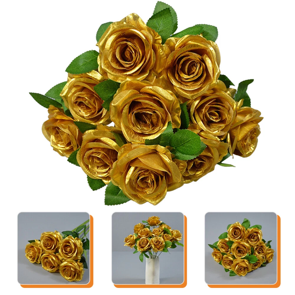 Rose gold fake flowers deals