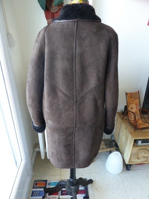 Veste En Véritable Peau D'agneau Pour Femme - Marron, Taille Longue, Super Chaude Et Douillette