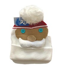 Childrens Santa Beanie Christmas Winter Hat One Size Fits Most Real Button Eyes
