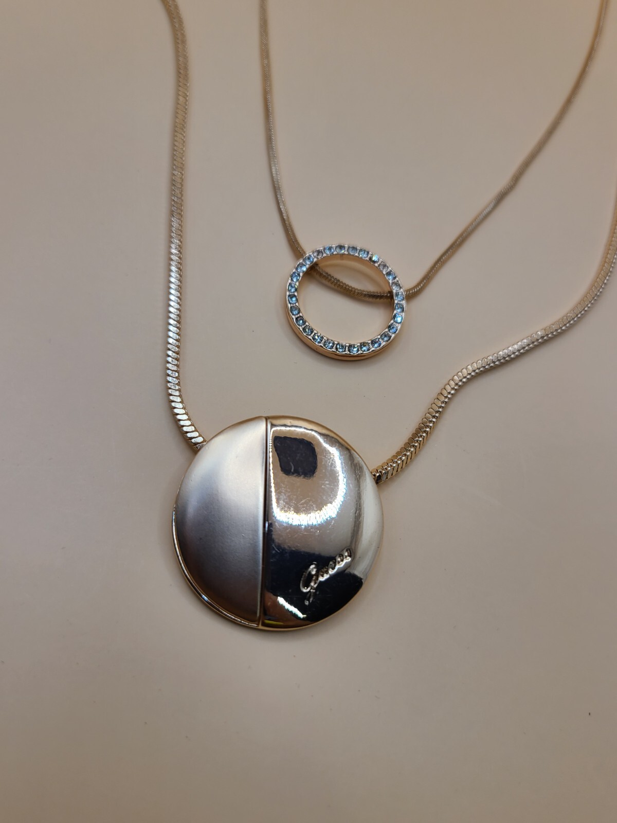 GUESS Rose Gold Statement Double-Layer Necklace 2… - image 1