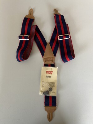 Levis Vintage Red Blue Button Suspenders & Galluses | eBay