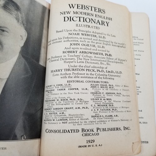 Vtg 1929 Websters New Modern English Dictionary Illustrated - Picture 5 of 20