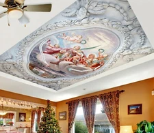 3D Relief Angel NA111 Ceiling WallPaper Murals Wall Print Decal AJ US Fay
