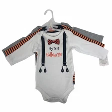 LITTLE TREASURE Infant/Baby Halloween Bodysuits Size 3-6 Months Pkg/3