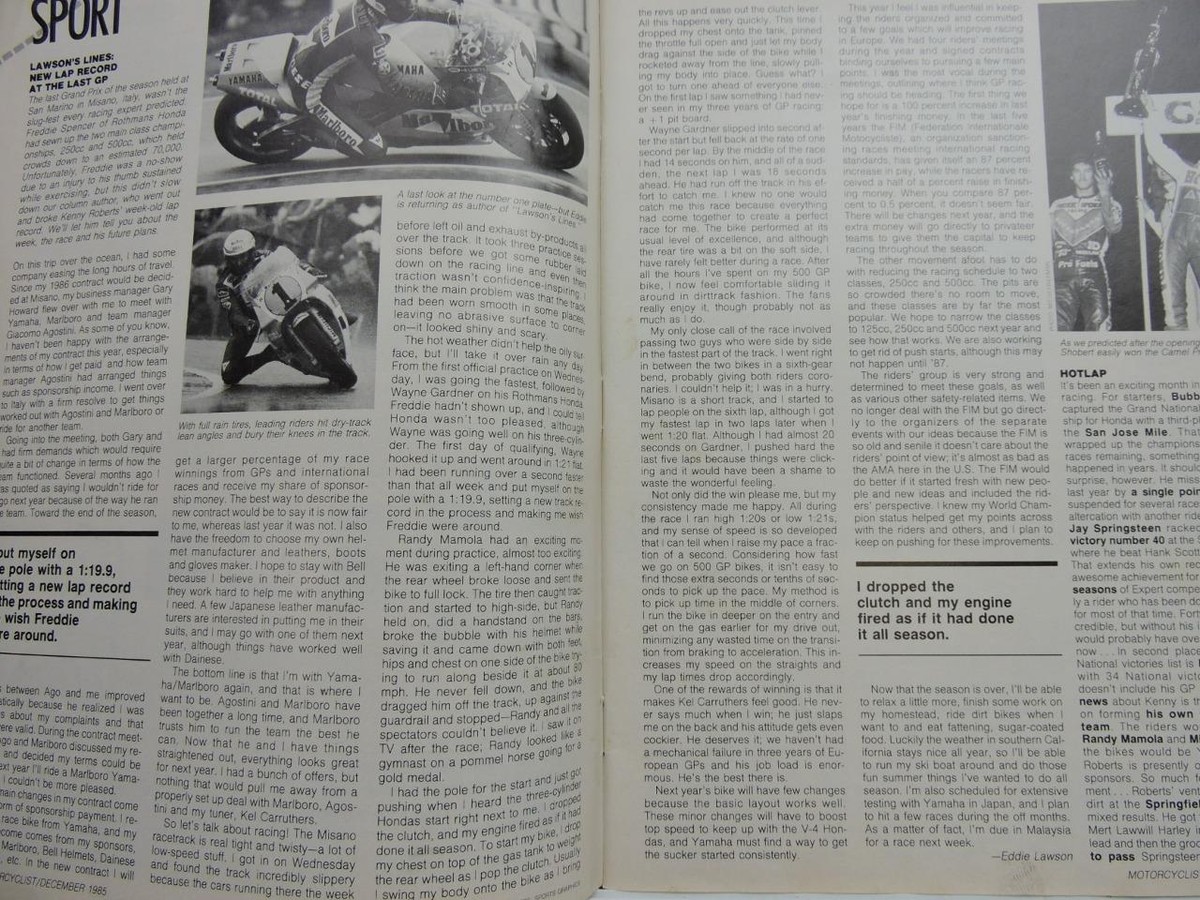 December 1985 Motorcyclist Magazine Kawasaki ZX1000 Ninja L14405
