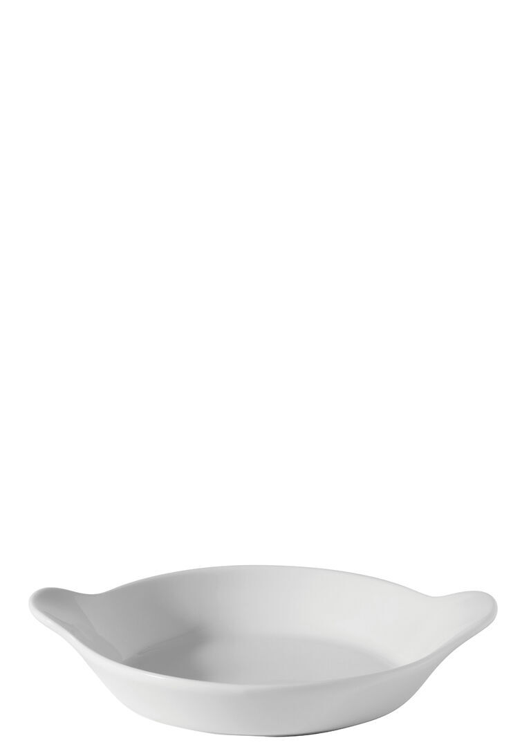 Titan Dish Ceramic Round Eared Dish White Serving Tableware 7"" (18cm) Pack Of 6