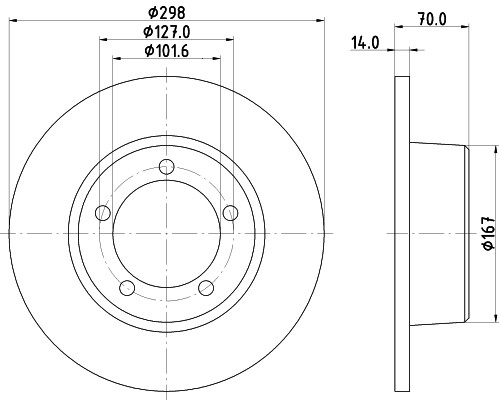 DISCOS DELANTEROS MINTEX + PASTILLAS para camioneta LANDROVER DEFENDER 2.4 TD4 4x4 2007-2016 - Imagen 2 de 9