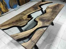 Modern Epoxy Resin Coffee Table with clear elegant resin, Multipurpose Table top