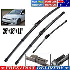 <!--F#f_0-->3Pcs For VW Golf MK7 2012-2018 26/18/11 Front & Rear Windscreen Wiper Blades Set<!--F/-->