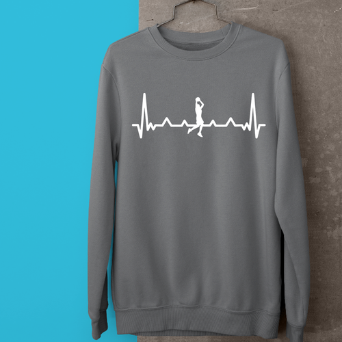 Basketball Heart Beat Sweatshirt Funny Basketball Player Sportsman Games Novelty - Picture 19 of 22