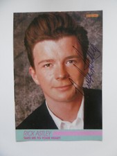 Rick Astley autograph signed 10x14 cm popcorn star card