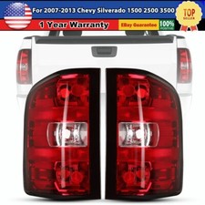 Tail Lights For 2007-2013 Chevy Silverado 1500 2500 3500 Red Len Rear Lamps Pair