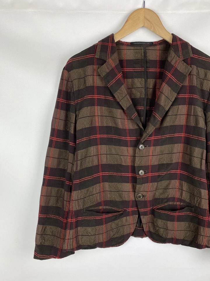 Chaqueta blazer japonesa a cuadros rara Y’s Yohji Yamamoto damas talla ~ 3 Foto 2 de 4