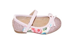 Girls shoes children festive ballerina pumps with heel patent effect pink f112