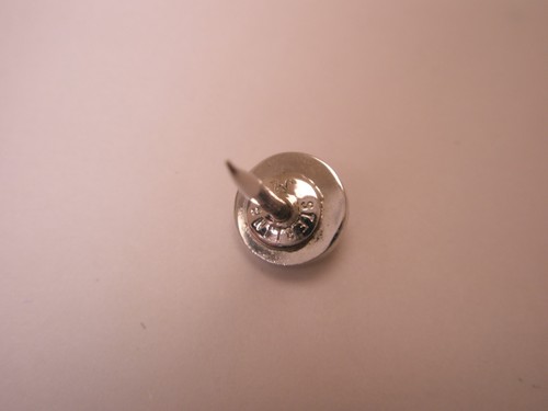 Gray Cabochon STERLING SILVER Quality Vintage JML Tie Tack Lapel Pin simple v93 - Picture 6 of 7