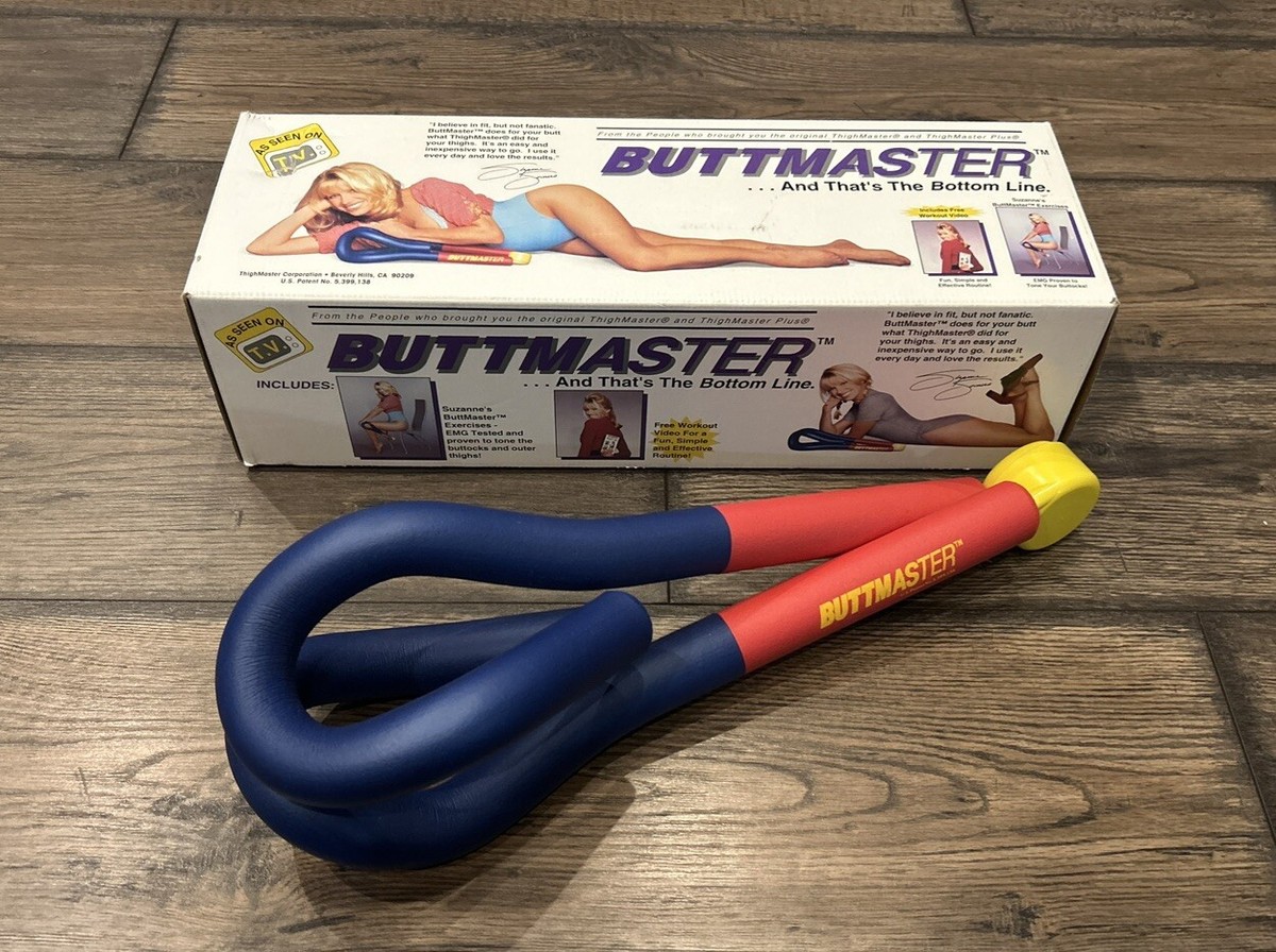 Vintage 1991 Le Véritable Thigh Master De Suzanne Somers Pour Muscler Les Cuisses – Bleu Avec Boîte D'origine Et Manuel