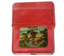 Vintage 50's Stand Rock Wisconsin Dells Beacon Lucite Cigarette Box Case Holder