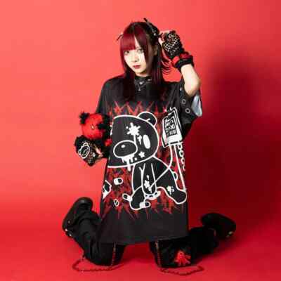 Chax GP Gloomy Bear Mesh Jacket Dark Black Red Japan