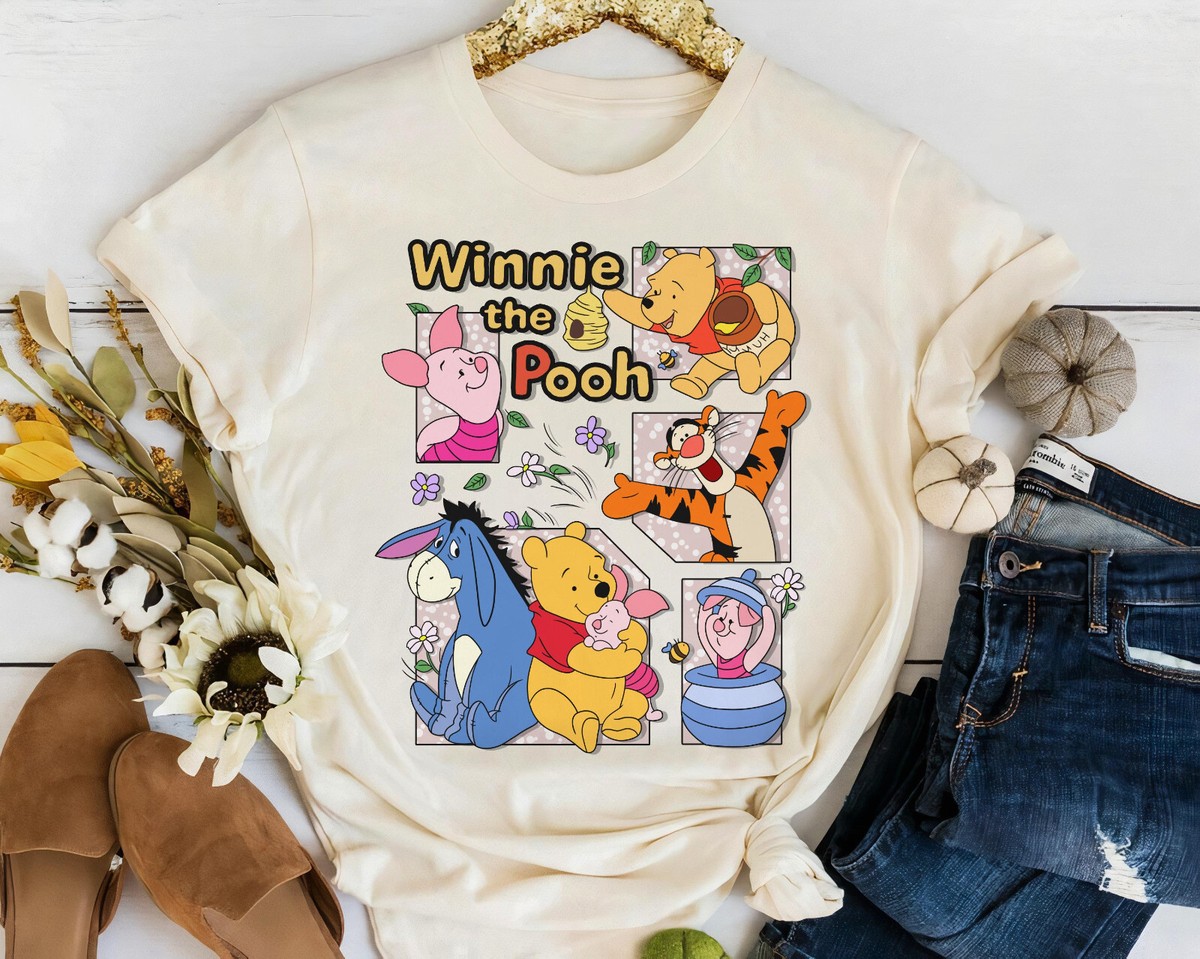Disney Winnie The Pooh Retro Characters Shirt Unisex Adult Kid