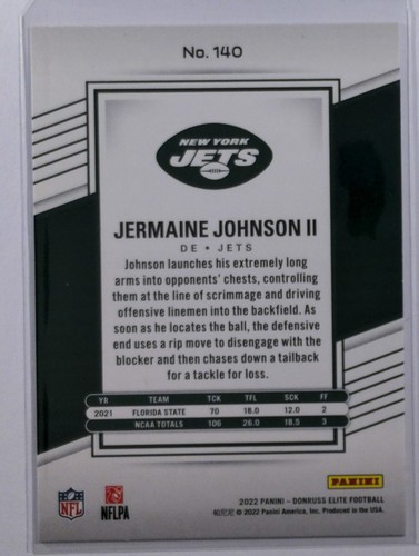 2022 Donruss Elite #140 Jermaine Johnson II /999 - Picture 2 of 2