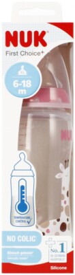 4008600439912 NUK Butelka z wskaźnikiem temp. 300 ml 6-18m First Choice  różowa 