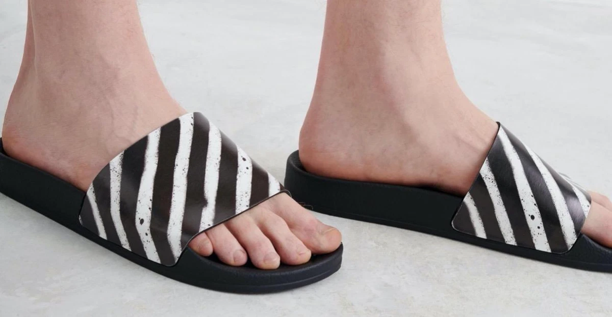 Off white slides on deals feet
