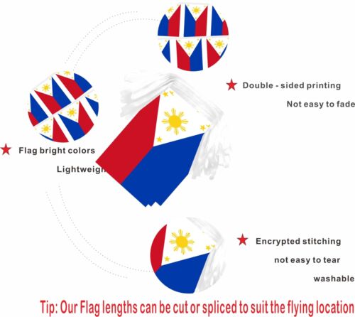 2 Packungen Filipino Philippinen Mini Flagge Banner Schnur klein Miniatur hängend... - Bild 3 von 7