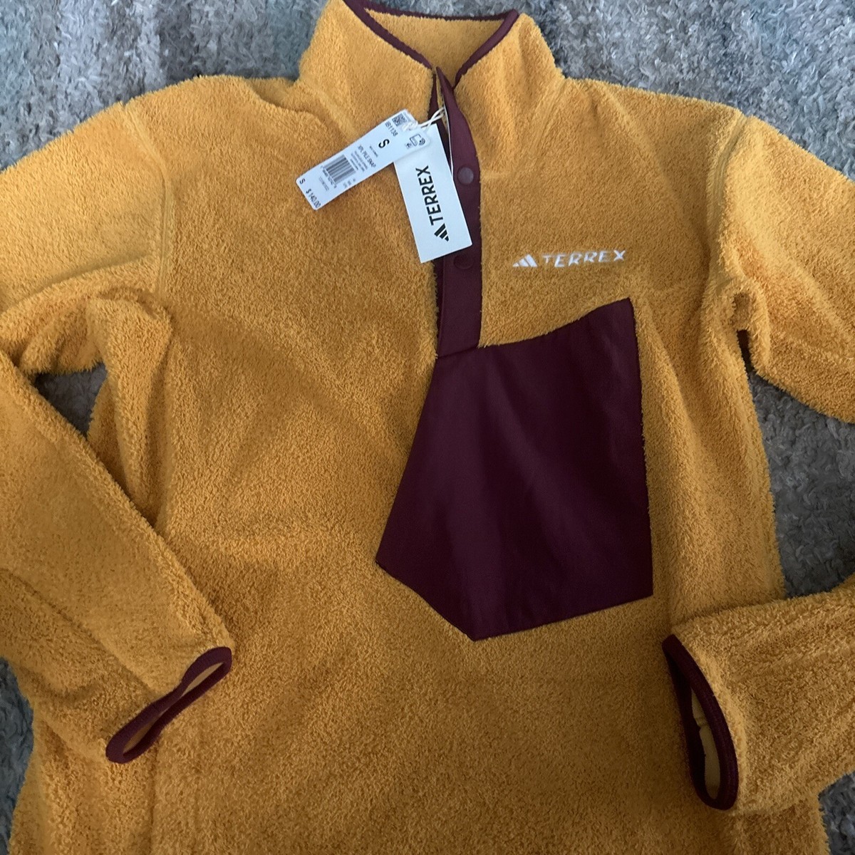 Adidas Men's Terrex XPloric High Pile Snap Fleece Pullover Yellow