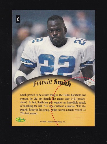 1995 Classic 5 Sport Picture Perfect Emmitt Smith #197 Dallas Cowboys - Picture 2 of 2