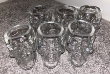 Set of 6 Skull Shaped Clear Glass Shot Glasses